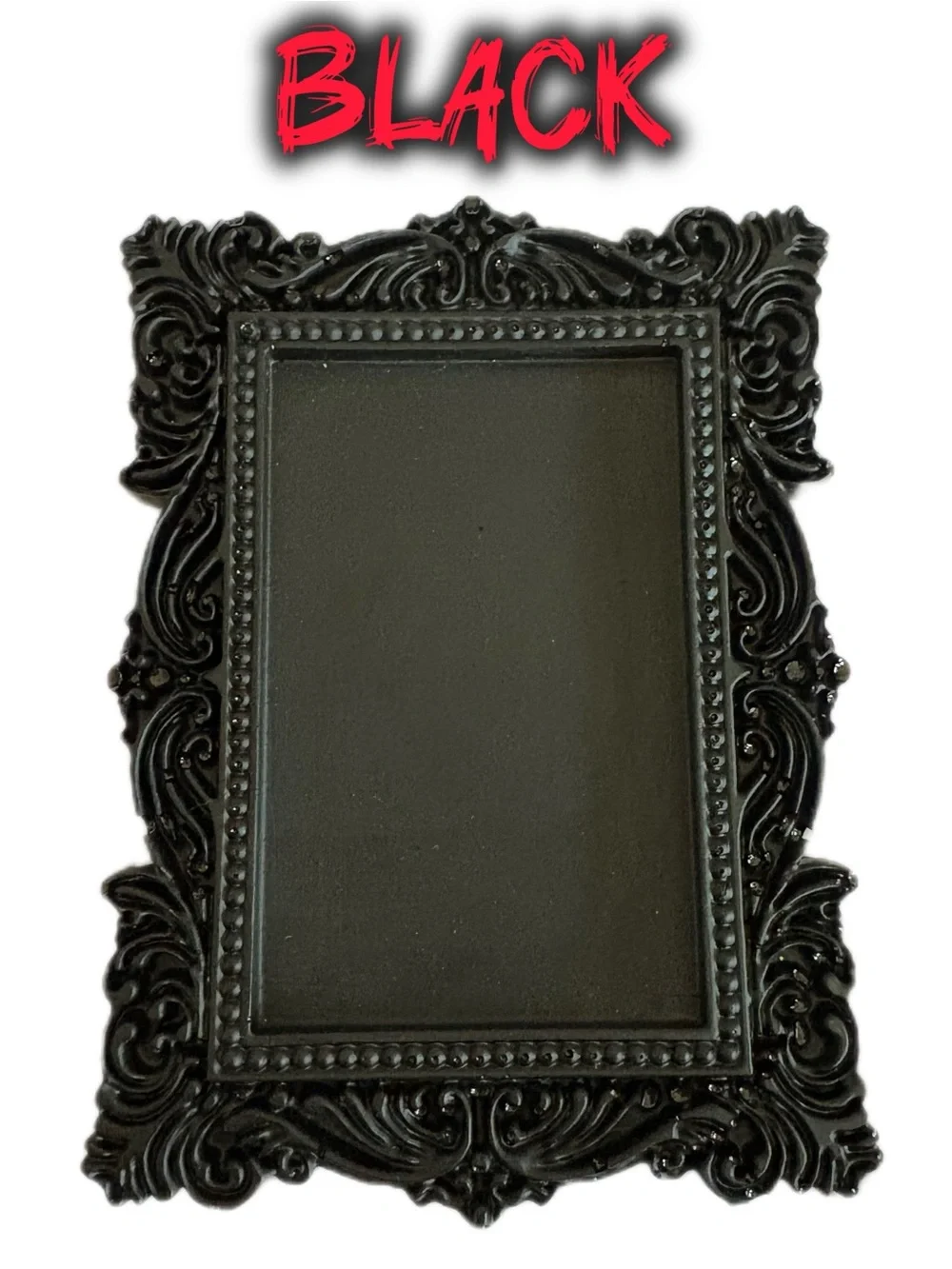 Handmade Resin Mini Photo Frames - Red & Black Ornate Set - Crafting Supplies